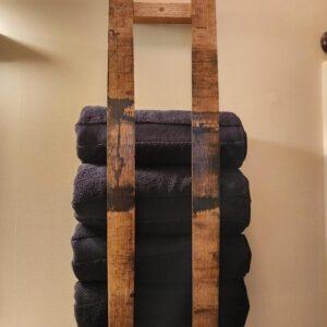 Barrel Stave Towel Rack - multiple rolled towels