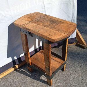 Bourbon whiskey barrel end table - rectangle