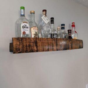 Whiskey barrel stave shelf - 35 inches