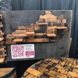 Barrel Stave Cut Out - Kentucky, 4 ft with shelves
