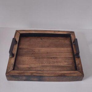 Whiskey barrel serving tray
