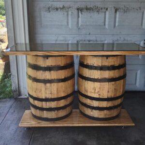 Double Half Barrel Bar and Table
