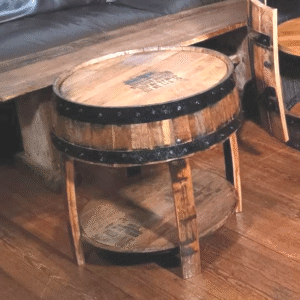 Bourbon Whiskey Barrel End Table