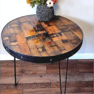 Whiskey barrel end table - staves and epoxy top